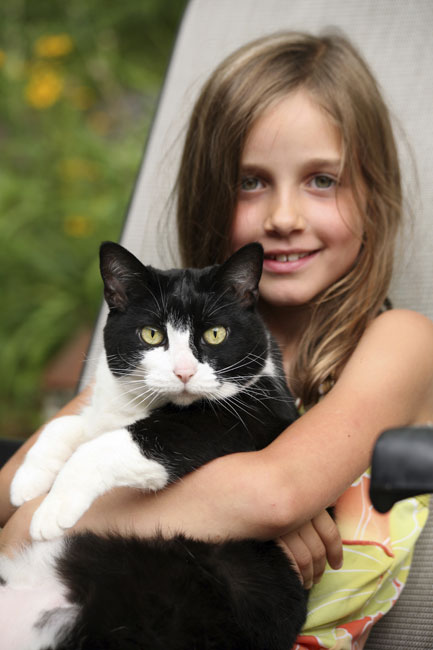 Girl With Her Cat